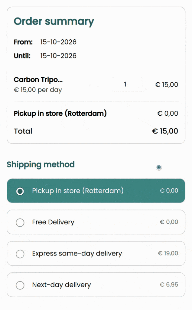 Options d'expédition personnalisées