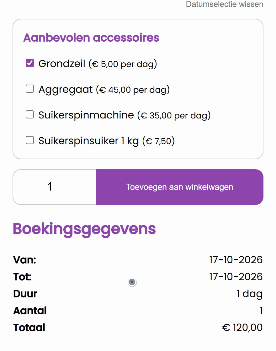 springkussenverhuur hero nl stil Productpagina van een springkussen met glijbaan in de voorbeeldwinkel FeestDepot: de klant kiest 17 oktober, het grondzeil staat al aangevinkt en het totaal wordt 120 euro