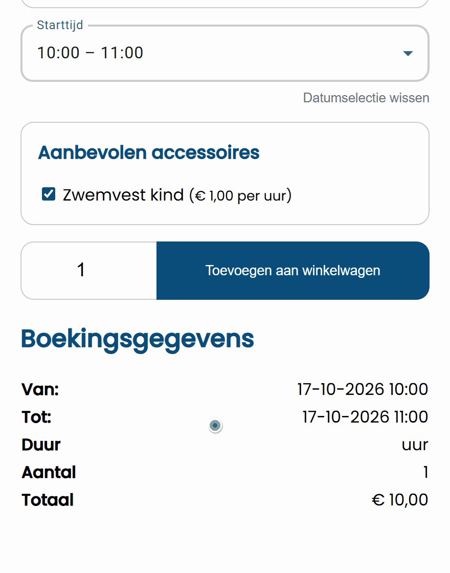 supverhuur acc nl stil Kinder-SUP-board met het aanbevolen accessoire Zwemvest kind, dat al is aangevinkt met de melding dat het een verplicht accessoire is